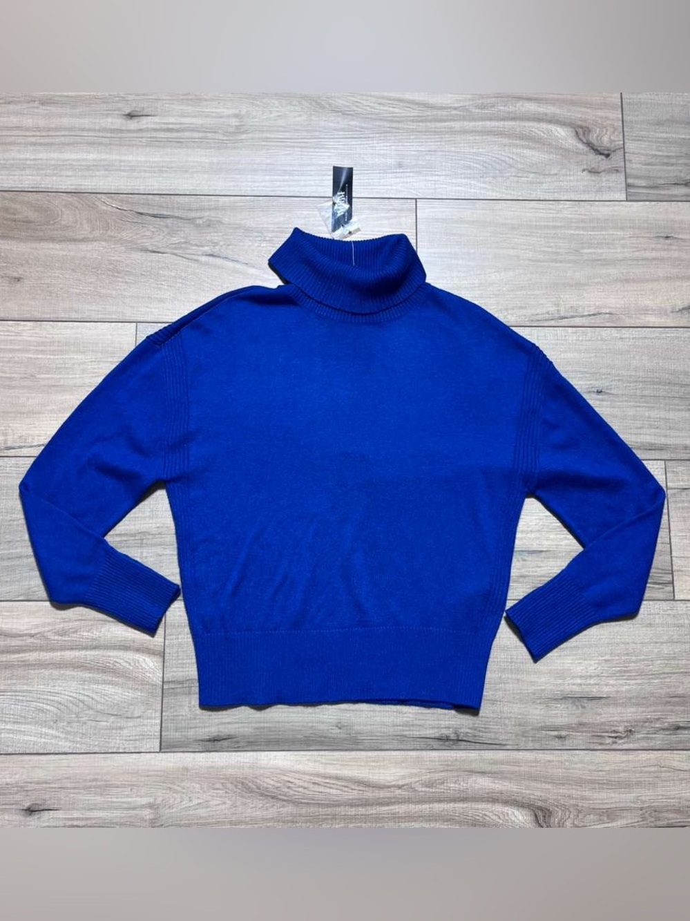 White House Black Market Womens Long Sleeve Relaxed‎ Turtleneck Sweater S Blue